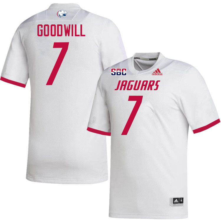 #7 Ty Goodwill South Alabama Jaguars Jerseys,College Football Uniforms,Apparels Stitched-White